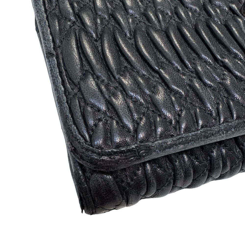 Miu Miu Black Matelassé Crystal Wallet 💎 Limited Edition w/ ID Holder - Picture 8 of 16